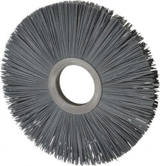 Osborn - 8" OD, 2" Arbor Hole, Crimped Nylon Wheel Brush - 1/2" Face Width, 2-5/8" Trim Length, 5,500 RPM - Exact Tooling