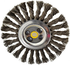 Osborn - 6" OD, 5/8" Arbor Hole, Knotted Steel Wheel Brush - 1/2" Face Width, 1-1/2" Trim Length, 0.025" Filament Diam, 9,000 RPM - Exact Tooling