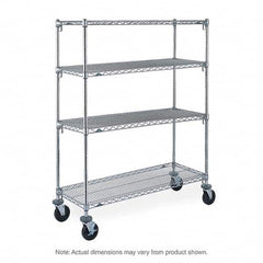Metro - 600 Lb Capacity 4 Shelf Mobile Wire Shelving Unit - Add-On Unit - Exact Tooling