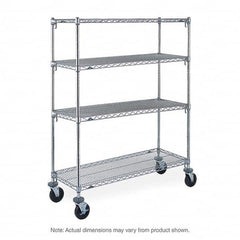 Metro - 600 Lb Capacity 4 Shelf Mobile Wire Shelving Unit - Add-On Unit - Exact Tooling