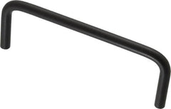 Amatom Electronic Hardware - 4-1/4" Long x 1-1/2" High, Round Handle - Black Anodized, Aluminum, 4" Center to Center - Exact Tooling
