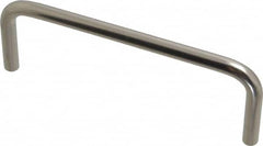 Amatom Electronic Hardware - 4-1/4" Long x 1-1/2" High, Round Handle - Clear Passivated, Stainless Steel, 4" Center to Center - Exact Tooling