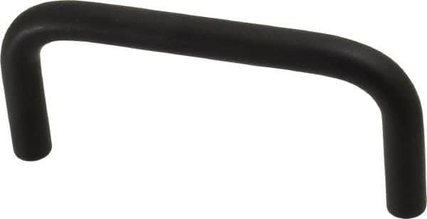 Amatom Electronic Hardware - 3-5/16" Long x 1-1/2" High, Round Handle - Black Anodized, Aluminum, 3" Center to Center - Exact Tooling