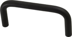 Amatom Electronic Hardware - 3-5/16" Long x 1-1/2" High, Round Handle - Black Anodized, Aluminum, 3" Center to Center - Exact Tooling