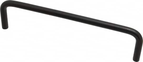 Amatom Electronic Hardware - 6-3/4" Long x 1-3/4" High, Round Handle - Black Anodized, Aluminum, 6-7/16" Center to Center - Exact Tooling