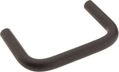 Amatom Electronic Hardware - 3-3/8" Long x 2" High, Round Handle - Black Anodized, Aluminum, 3" Center to Center - Exact Tooling