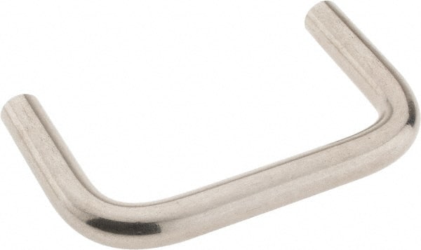 Amatom Electronic Hardware - 3-3/8" Long x 2" High, Round Handle - Clear Passivated, Stainless Steel, 3" Center to Center - Exact Tooling