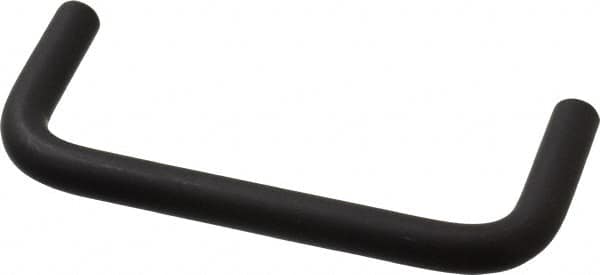 Amatom Electronic Hardware - 4-3/8" Long x 1-7/8" High, Round Handle - Black Anodized, Aluminum, 4" Center to Center - Exact Tooling