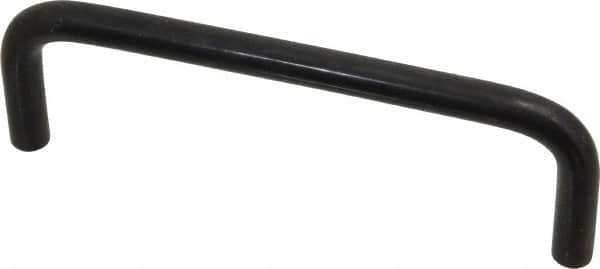 Amatom Electronic Hardware - 4-3/8" Long x 1-7/8" High, Round Handle - Black Oxide Finish, Stainless Steel, 4" Center to Center - Exact Tooling