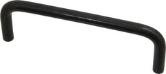 Amatom Electronic Hardware - 4-3/8" Long x 1-7/8" High, Round Handle - Black Oxide Finish, Stainless Steel, 4" Center to Center - Exact Tooling