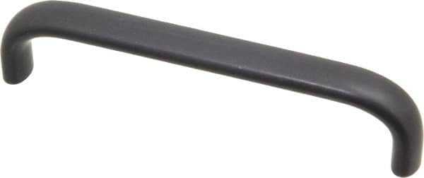 Amatom Electronic Hardware - 4-9/32" Long x 0.44" Wide x 1" High, Oval Handle - Black Anodized, Aluminum, 4" Center to Center - Exact Tooling