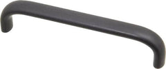 Amatom Electronic Hardware - 4-9/32" Long x 0.44" Wide x 1" High, Oval Handle - Black Anodized, Aluminum, 4" Center to Center - Exact Tooling