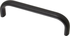 Amatom Electronic Hardware - 4-9/32" Long x 0.44" Wide x 1-9/32" High, Oval Handle - Black Anodized, Aluminum, 4" Center to Center - Exact Tooling