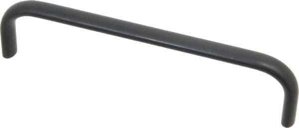 Amatom Electronic Hardware - 6-9/32" Long x 0.44" Wide x 1-1/2" High, Oval Handle - Black Anodized, Aluminum, 6" Center to Center - Exact Tooling