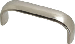 Amatom Electronic Hardware - 3-9/32" Long x 0.63" Wide x 1-9/32" High, Oval Handle - Clear Passivated, Stainless Steel, 3" Center to Center - Exact Tooling