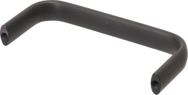 Amatom Electronic Hardware - 4-25/32" Long x 0.63" Wide x 2" High, Oval Handle - Black Anodized, Aluminum, 4-1/2" Center to Center - Exact Tooling