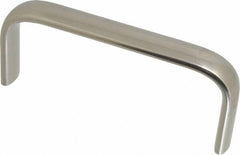 Amatom Electronic Hardware - 4-25/32" Long x 0.63" Wide x 2" High, Oval Handle - Clear Passivated, Stainless Steel, 4-1/2" Center to Center - Exact Tooling