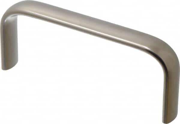Amatom Electronic Hardware - 4-27/32" Long x 0.63" Wide x 2" High, Oval Handle - Clear Passivated, Stainless Steel, 4-9/16" Center to Center - Exact Tooling