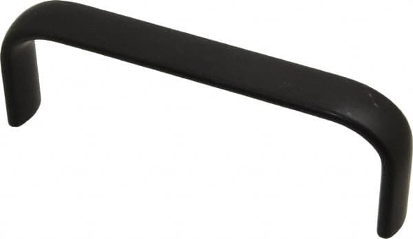 Amatom Electronic Hardware - 4-27/32" Long x 0.63" Wide x 1-3/4" High, Oval Handle - Black Anodized, Aluminum, 4-9/16" Center to Center - Exact Tooling