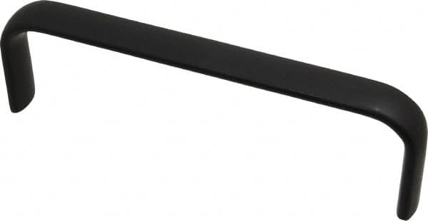 Amatom Electronic Hardware - 6-9/32" Long x 0.63" Wide x 2" High, Oval Handle - Black Anodized, Aluminum, 6" Center to Center - Exact Tooling