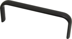 Amatom Electronic Hardware - 6-9/32" Long x 0.63" Wide x 2-1/4" High, Oval Handle - Black Anodized, Aluminum, 6" Center to Center - Exact Tooling