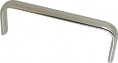 Amatom Electronic Hardware - 6-9/32" Long x 0.63" Wide x 2-1/4" High, Oval Handle - Clear Passivated, Stainless Steel, 6" Center to Center - Exact Tooling