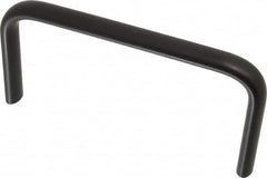 Amatom Electronic Hardware - 6-3/8" Long x 0.63" Wide x 3" High, Oval Handle - Black Anodized, Aluminum, 6" Center to Center - Exact Tooling