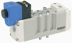 Parker - Four Way, Two Position, Aluminum Solenoid Valve - Normally Open Through Ports 1 & 2, Nitrile Seal - Exact Tooling