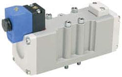 Parker - 4 Way, 2 Position, Aluminum Solenoid Valve - Normally Open Through Ports 1 & 2, Nitrile Seal - Exact Tooling