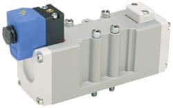 Parker - 4 Way, 2 Position, Aluminum Solenoid Valve - Normally Open Through Ports 1 & 2, Nitrile Seal - Exact Tooling