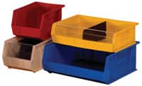 Quantum Storage - 60 Lb. Load Capacity, 14-3/4" Deep, Red Polypropylene Hopper Stacking Bin - 7" High x 8-1/4" Wide x 14-3/4" Long - Exact Tooling