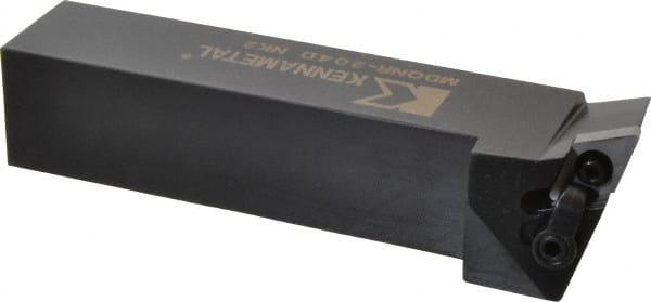 Kennametal - MDQN, Right Hand Cut, 27.5° Lead Angle, 1-1/4" Shank Height x 1-1/4" Shank Width, Negative Rake Indexable Turning Toolholder - 6" OAL, DN..43. Insert Compatibility, Series Kenloc - Exact Tooling