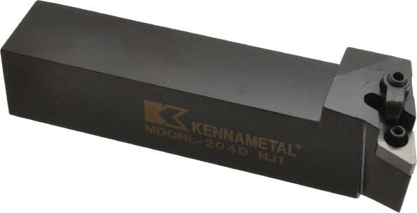 Kennametal - MDQN, Left Hand Cut, 27.5° Lead Angle, 1-1/4" Shank Height x 1-1/4" Shank Width, Negative Rake Indexable Turning Toolholder - 6" OAL, DN..43. Insert Compatibility, Series Kenloc - Exact Tooling