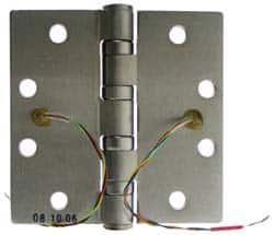 Stanley - 4-1/2" Long x 4-1/2" Wide Steel Full Mortise, Concealed Electric Commercial Hinge - Exact Tooling