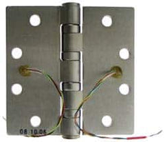 Stanley - 4-1/2" Long x 4-1/2" Wide Steel Full Mortise, Concealed Electric Commercial Hinge - Exact Tooling