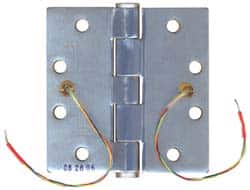 Stanley - 4-1/2" Long x 4-1/2" Wide Steel Full Mortise, Concealed Electric Commercial Hinge - Exact Tooling