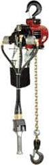 Ingersoll-Rand - 1,100 Lb Load Limit, 10' Max Height Air Chain Hoist - 70 SCFM at 90 PSI, 14-41 FPM Lift Speed, 15-1/2" Min Headroom, Pull Cord Control - Exact Tooling