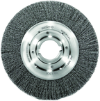 8" - Diameter Medium Face Crimped Wire Wheel; .0104" Steel Fill; 2" Arbor Hole - Exact Tooling
