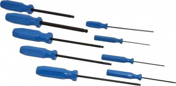 Eklind - 9 Piece, 1.5 to 10mm Ball End Hex Driver Set - Exact Tooling