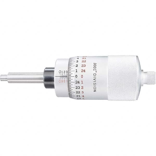 Starrett - 2 Inch, 2-1/16 Inch Plain Thimble, 5/16 Inch Diameter x 2-7/16 Inch Long Spindle, Mechanical Micrometer Head - Exact Tooling