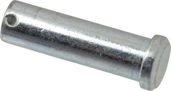 Made in USA - 3/4" Pin Diam, 2-1/2" OAL, Standard Clevis Pin - 5/32" Hole, 2-11/32" Usable Length, Zinc-Plated Steel - Exact Tooling