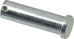 Made in USA - 3/4" Pin Diam, 2-1/2" OAL, Standard Clevis Pin - 5/32" Hole, 2-11/32" Usable Length, Zinc-Plated Steel - Exact Tooling