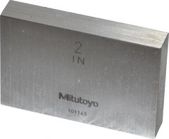 Mitutoyo - 2" Rectangular Steel Gage Block - Accuracy Grade 0, Includes Certificate of Inspection - Exact Tooling