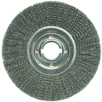 12" Diameter - 2" Arbor Hole - Crimped Steel Wire Straight Wheel - Exact Tooling