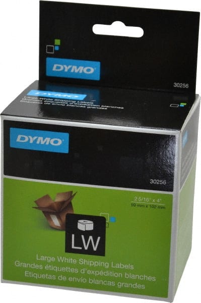 Dymo - 4" Long, White Shipping Label - 2-5/16" Wide, 4" Long - Exact Tooling