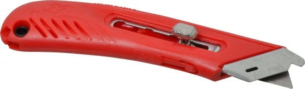 PHC - Retractable Utility Knife - 1-5/8" Blade, Red Plastic Handle, 1 Blade Included - Exact Tooling
