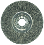 12" Diameter - 2" Arbor Hole - Crimped Steel Wire Straight Wheel - Exact Tooling