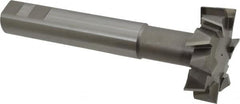 Interstate - 2-1/2" Cut Diam, 1" Cut Width, 23mm Neck Diam, 1" Shank Diam, 6-5/8" OAL, M42 Cobalt T-Slot Cutter - Staggered Teeth, 12 Teeth - Exact Tooling