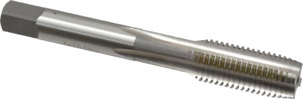 OSG - M12x1.50 Metric Fine 4 Flute Bright Finish High Speed Steel Straight Flute Standard Hand Tap - Plug, Right Hand Thread, 3-3/8" OAL, 1-21/32" Thread Length, D6 Limit, Oversize - Exact Tooling