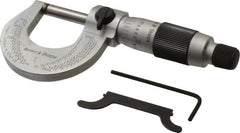 TESA Brown & Sharpe - 0 to 1" Range, 0.0001" Graduation, Mechanical Outside Micrometer - Friction Thimble, Accurate to 0.004mm - Exact Tooling